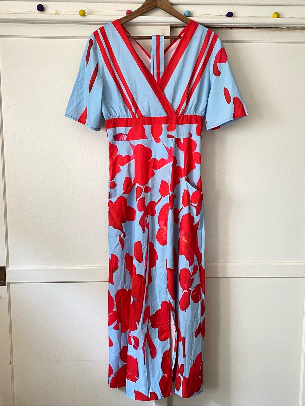 Wilfred Smith Blue & Red Floral Maxi Dress
